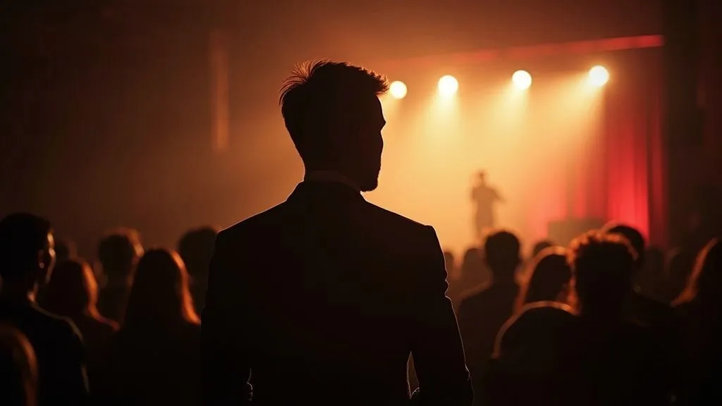 A diverse group of people enjoying a live performance together